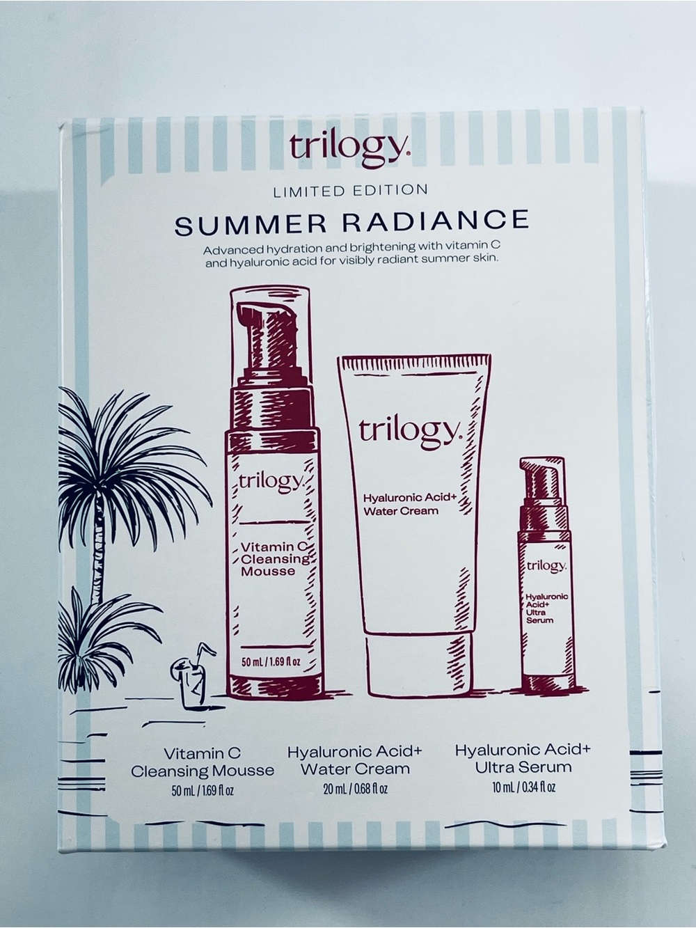 Trilogy Limited Edition Summer Radiance Skincare Set of 3 NEW